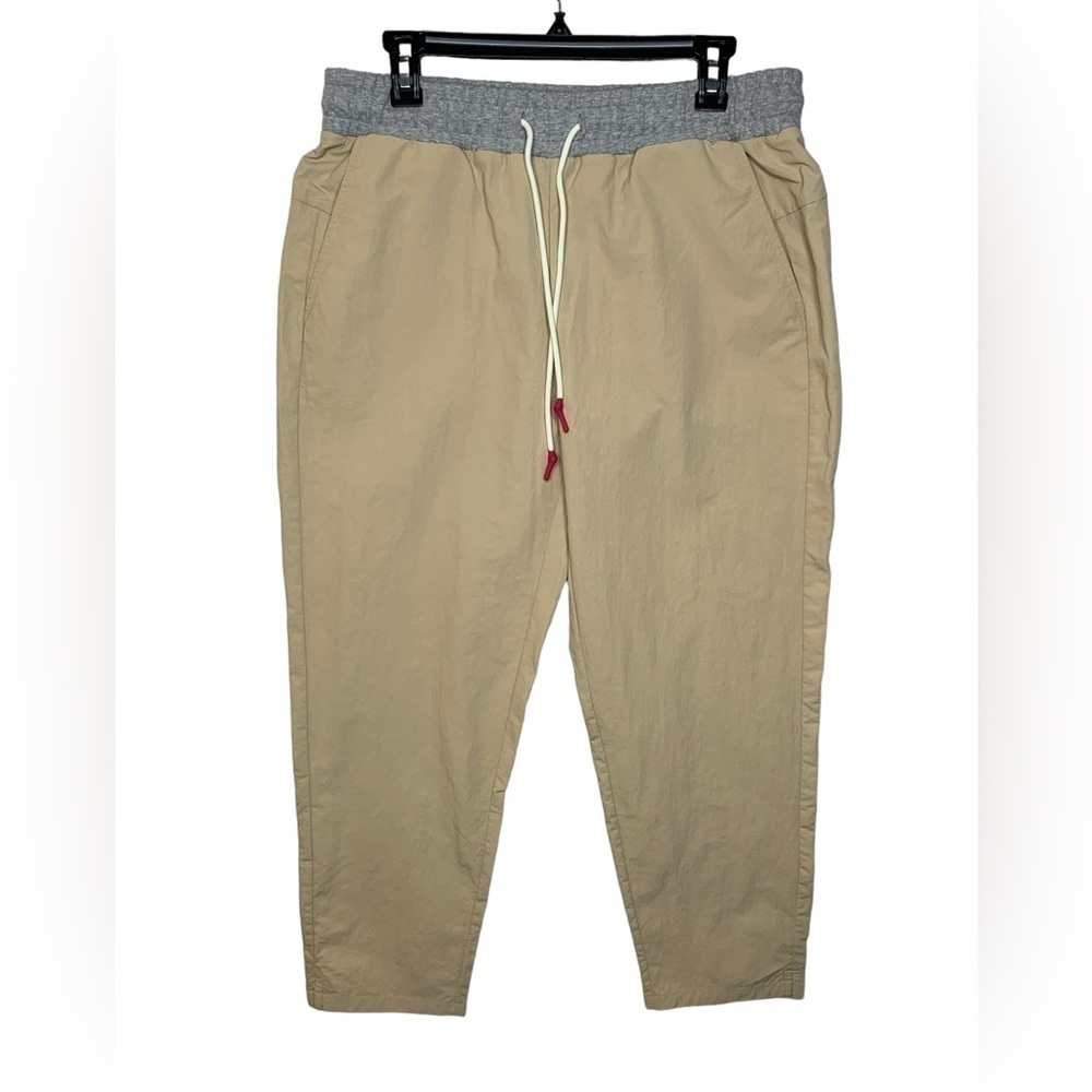 NWOT Johnny Was Calme Pants Mix Nylon Taper Leg Sweatpants Beige Size Large